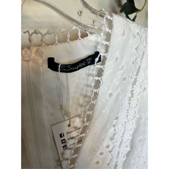 NWT Simplee white long sleeve dress - Picture 5 of 5